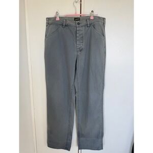 RE/DONE Carpenter Pants Mens 32 Grey Herringbone Twill Utility 740-6M5HUP